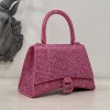 Balenciaga Hourglass S Rhinestone Pink Bag