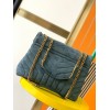 YSL Loulou Bag Y-Quilted blue suede large bag