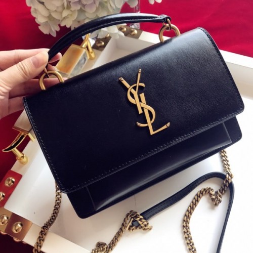 YSL Medium Sunset Monogram leather shoulder bag 25cm