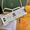 Goyard Minaudiere Coated White Canvas Bag