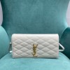 YSL becky quilted white lampskin leather chain bag