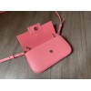 Fendi Baguette patent pink leather phone pouch