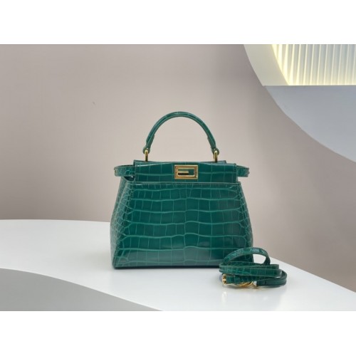 Fendi Peekaboo crocodile leather hand bag