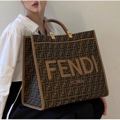 Fendi Brown Sunshine Large Shopper Bag