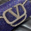 Valentino Garavani small Locò crystal embellished blue bag