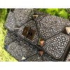 VALENTINO GARAVANI Crystal-embellished Roman stud black shoulder bag