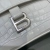 Balenciaga Downtown white crocodile shoulder bag