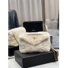 YSL Puffer Merino Shearling & Lambskin White 29cm