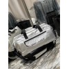 YSL Nylon Silver Zip-Up Luggage Bag
