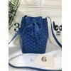 Goyard bucket blue leather bag