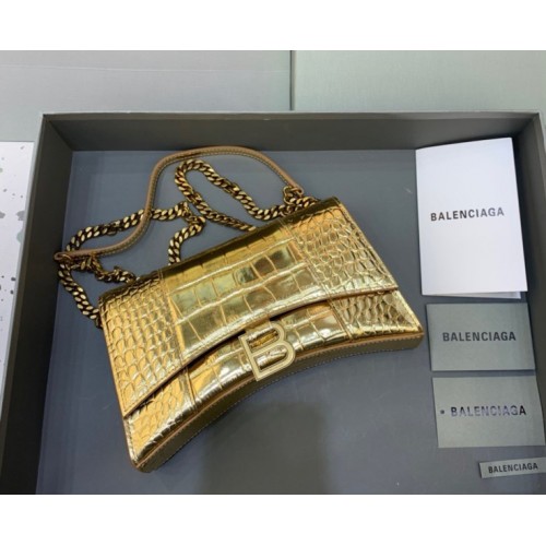 Balenciaga Hourglass Chain Gold Wallet