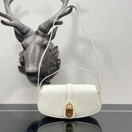 Celine shoulder leather white 18cm bag