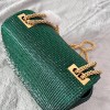 Valentino Garavani One Stud embroidered green mini bag
