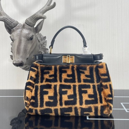 Fendi Peekaboo FF LogoSheep Skin Bag