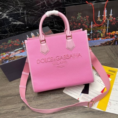 DG canvas shopper embroidered logo pink bag