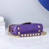 Valentino Garavani Stud Sign purple leather bag