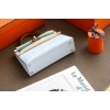 Hermes Kelly Mini White Blue Leather