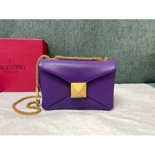 Valentino Garavani One Stud Mini Purple Leather Bag