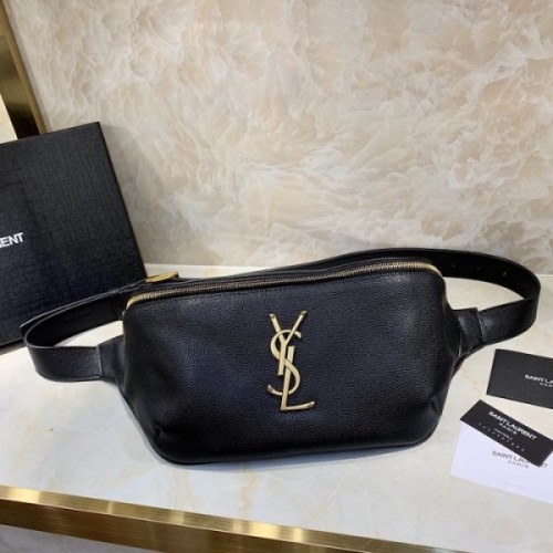 YSL Black Monogram Logo Fanny Pack/Belt Bag