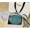 Celine Oval Cuir Triomphe blue calfskin bag