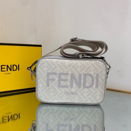 Fendi Camera Case white FF fabric bag