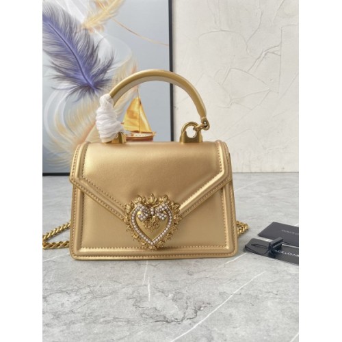 Dolce & Gabbana Metallic Leather Top-Handle Bag