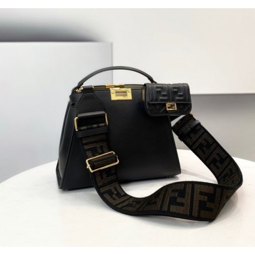 Fendi Medium Peekaboo Leather Black Bag