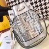 Fendi Silver PVC Transparent Sequin Mini bucket bag