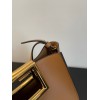 Fendi Way small leather tote brown
