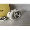 Fendi White O'lock Mini Leather Camera Bag