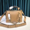 Chloe Small Daria day bag in grained & shiny calfskin brown