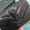 YSL Cassandre all black small envelope wallet