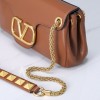 Valentino Garavani Stud Sign brown leather bag