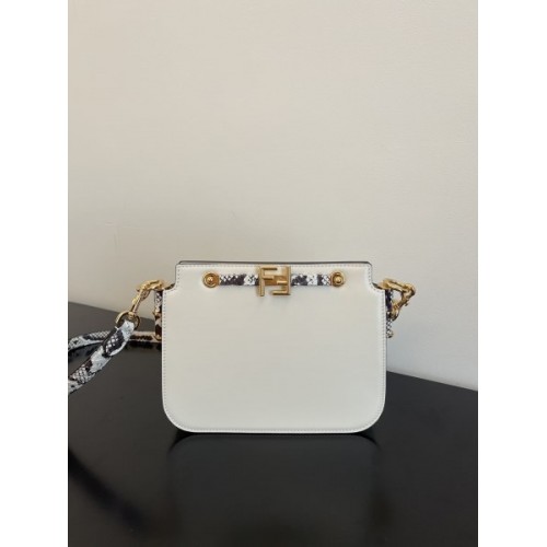 Fendi touch white & snake skin bag