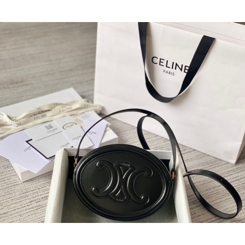 Celine Oval Cuir Triomphe black calfskin bag