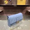 Fendi Baguette blue leather bag 32cm