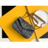 YSL LOULOU PUFFER Denim Leather Gold Harware Toy