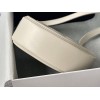 Celine Oval Cuir Triomphe white calfskin bag