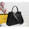 Fendi Silver Black Peekaboo X-lite Tote Bag
