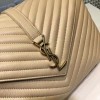YSL MONOGRAM COLLEGE BEIGE GOLD HARDWARE 5113