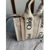 Chloe Small Woody Gray tote bag with strap