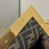 FENDI First Small Dark brown python leather bag | 8BP129