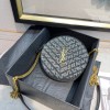 YSL Vinyle round camera denim bag