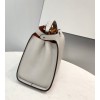 Fendi Medium Peekaboo Leather White Bag