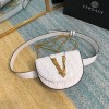 Versace V belt white leather bag