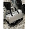 YSL Nylon Silver Zip-Up Luggage Bag