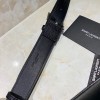 YSL Black Monogram Logo Fanny Pack/Belt Bag with silver hardware