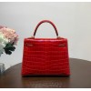 Hermes Kelly crocodile red leather 25 bag