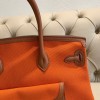 Hermes Birkin 35 Cargo Swift Orange Marine Silver Hardware Bag