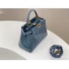 Fendi Peekaboo blue crocodile leather hand bag